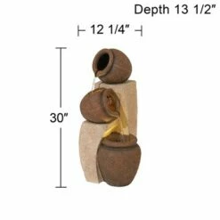 New ❤️ John Timberland Rustic Outdoor Floor Water Fountain with Light LED 30" High Cascading Tipping Jugs for Yard Garden Patio Deck Home ✨ -Garden Decor Shop unnamed file 5513