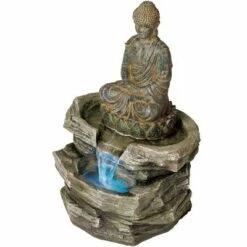 Best reviews of ✔️ John Timberland Rustic Zen Buddha Outdoor Floor Water Fountain with Light LED 21" High Sitting for Yard Garden Patio Deck Home ✨ -Garden Decor Shop unnamed file 5517