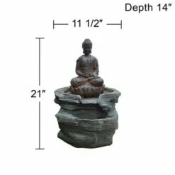 Best reviews of ✔️ John Timberland Rustic Zen Buddha Outdoor Floor Water Fountain with Light LED 21" High Sitting for Yard Garden Patio Deck Home ✨ -Garden Decor Shop unnamed file 5518