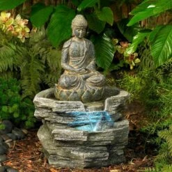 Best reviews of ✔️ John Timberland Rustic Zen Buddha Outdoor Floor Water Fountain with Light LED 21" High Sitting for Yard Garden Patio Deck Home ✨ -Garden Decor Shop unnamed file 5519