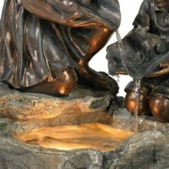 Flash Sale 😉 John Timberland Outdoor Floor Water Fountain with Light 23 1/2" High Cascading Girl and Boy with Lily Pad Yard Garden Patio Deck ⭐ -Garden Decor Shop unnamed file 5535
