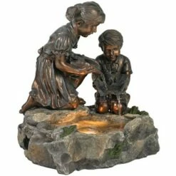 Flash Sale 😉 John Timberland Outdoor Floor Water Fountain with Light 23 1/2" High Cascading Girl and Boy with Lily Pad Yard Garden Patio Deck ⭐ -Garden Decor Shop unnamed file 5538