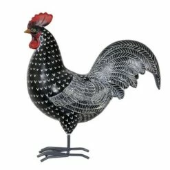 Cheapest 🧨 11.81" Resin Polka Dot Rooster Statue Black/White - Exhart 💯 -Garden Decor Shop unnamed file 555