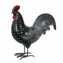 Cheapest 🧨 11.81" Resin Polka Dot Rooster Statue Black/White - Exhart 💯 -Garden Decor Shop unnamed file 556