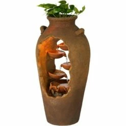Best Pirce 🔔 John Timberland Rustic Outdoor Floor Water Fountain with Light 33" High Cascading Planter Urn for Yard Garden Patio Deck 🎉 -Garden Decor Shop unnamed file 5585