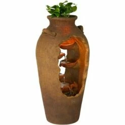 Best Pirce 🔔 John Timberland Rustic Outdoor Floor Water Fountain with Light 33" High Cascading Planter Urn for Yard Garden Patio Deck 🎉 -Garden Decor Shop unnamed file 5586