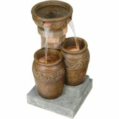 Brand new 🌟 John Timberland Tuscan Outdoor Floor Water Fountain with Light LED 31 1/2" High Cascading for Yard Garden Patio Deck Home 🌟 -Garden Decor Shop unnamed file 5592