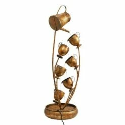 Buy 🌟 Garden Tea Party Cascading Metal Illuminated Sculptural Fountain - Acorn Hollow 😀 -Garden Decor Shop unnamed file 5607