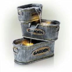 Cheap 🌟 Alpine Corporation 20" Resin Washtub 3-Tier Garden Fountain with LED Lights Silver 🎁 -Garden Decor Shop unnamed file 5622