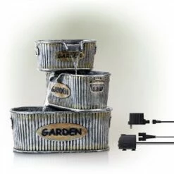 Cheap 🌟 Alpine Corporation 20" Resin Washtub 3-Tier Garden Fountain with LED Lights Silver 🎁 -Garden Decor Shop unnamed file 5623