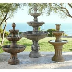 Outlet 😉 John Timberland Tuscan Outdoor Floor Water Fountain 41 1/2" High 3 Tier for Yard Garden Home Patio Deck Home ✨ -Garden Decor Shop unnamed file 5670
