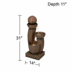 Top 10 😍 John Timberland Modern Zen Outdoor Floor Water Fountain with Light LED 31" High Cascading Curved Columns for Yard Garden Patio 🎁 -Garden Decor Shop unnamed file 5675