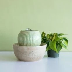 Brand new 🎉 Green Ombre Ball with Tan Base Indoor Water Fountain With Pump - Foreside Home & Garden 🌟 -Garden Decor Shop unnamed file 5679