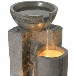 Deals ⭐ John Timberland Outdoor Floor Water Fountain 34 1/2" High Cascading Marble Finish Bowls LED for Garden Yard 🛒 -Garden Decor Shop unnamed file 5688