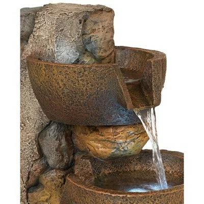 Hot Sale π₯ John Timberland Rustic Outdoor Floor Water Fountain with Light LED 29" High Cascading Urn for Yard Garden Patio Deck Home β€οΈ 4 Hot Sale π₯ John Timberland Rustic Outdoor Floor Water Fountain with Light LED 29" High Cascading Urn for Yard Garden Patio Deck Home β€οΈ - Image 2