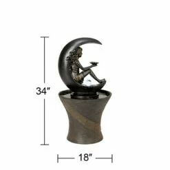 Flash Sale 🛒 John Timberland Modern Outdoor Floor Water Fountain with Light LED 34" High Crescent Moon for Yard Garden Patio Deck Home 🥰 -Garden Decor Shop unnamed file 5721