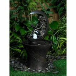 Flash Sale 🛒 John Timberland Modern Outdoor Floor Water Fountain with Light LED 34" High Crescent Moon for Yard Garden Patio Deck Home 🥰 -Garden Decor Shop unnamed file 5722