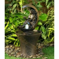 Flash Sale 🛒 John Timberland Modern Outdoor Floor Water Fountain with Light LED 34" High Crescent Moon for Yard Garden Patio Deck Home 🥰 -Garden Decor Shop unnamed file 5723