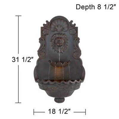 Wholesale β John Timberland Roman Outdoor Wall Water Fountain with Light 31 1/2" High Lion Head 2 Tiered for Yard Garden Patio Deck Home π 7 Wholesale β John Timberland Roman Outdoor Wall Water Fountain with Light 31 1/2" High Lion Head 2 Tiered for Yard Garden Patio Deck Home π - Image 5