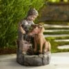 Flash Sale 🎉 John Timberland Modern Outdoor Floor Water Fountain 24 3/4" High Cascading Boy Plays with 🦮 Dog for Yard Garden Patio Deck 👏 -Garden Decor Shop unnamed file 5746