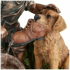 Flash Sale 🎉 John Timberland Modern Outdoor Floor Water Fountain 24 3/4" High Cascading Boy Plays with 🦮 Dog for Yard Garden Patio Deck 👏 -Garden Decor Shop unnamed file 5749