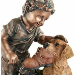 Flash Sale 🎉 John Timberland Modern Outdoor Floor Water Fountain 24 3/4" High Cascading Boy Plays with 🦮 Dog for Yard Garden Patio Deck 👏 -Garden Decor Shop unnamed file 5750
