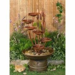 Wholesale 😉 John Timberland Modern Outdoor Floor Water Fountain 33" High Cascading Lilies and Cat Tails for Yard Garden Patio Deck Relaxation ⭐ -Garden Decor Shop unnamed file 5757