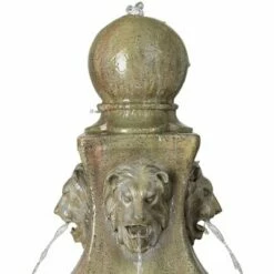 Wholesale ❤️ John Timberland Tuscan Outdoor Floor Water Fountain 54" High Bubbler Pedestal Lion Heads for Yard Garden Patio Deck 🎉