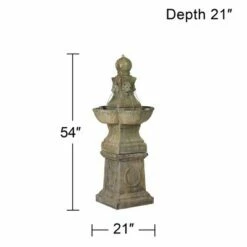 Wholesale ❤️ John Timberland Tuscan Outdoor Floor Water Fountain 54" High Bubbler Pedestal Lion Heads for Yard Garden Patio Deck 🎉 -Garden Decor Shop unnamed file 5775