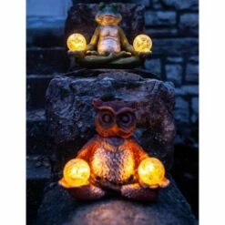 Discount 😍 10" Resin Solar Yoga Frog Holding 2 Glass Jars Garden Statue Green - Exhart 🔔 -Garden Decor Shop unnamed file 58