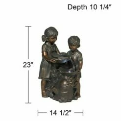 Hot Sale 🧨 John Timberland Outdoor Floor Water Fountain with Light LED 23" High Boy and Girl for Yard Garden Patio Deck Home 🌟 -Garden Decor Shop unnamed file 5800