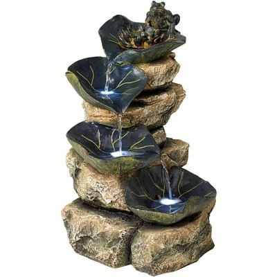 Best deal π€© John Timberland Rustic Outdoor Floor Water Fountain with Light LED 21" High Cascading Lily Pads for Yard Garden Patio Deck Home β 4 Best deal π€© John Timberland Rustic Outdoor Floor Water Fountain with Light LED 21" High Cascading Lily Pads for Yard Garden Patio Deck Home β - Image 2