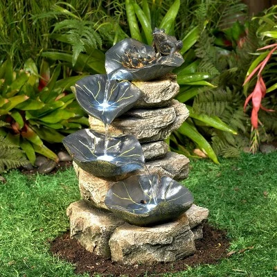 Best deal π€© John Timberland Rustic Outdoor Floor Water Fountain with Light LED 21" High Cascading Lily Pads for Yard Garden Patio Deck Home β 7 Best deal π€© John Timberland Rustic Outdoor Floor Water Fountain with Light LED 21" High Cascading Lily Pads for Yard Garden Patio Deck Home β - Image 5