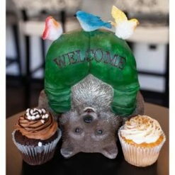 Buy ⭐ 10" Resin Solar Welcome Racoon With Birds Statue Green - Exhart 👍 -Garden Decor Shop unnamed file 583