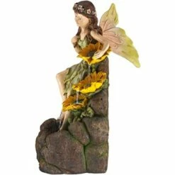 Wholesale 🧨 John Timberland Outdoor Floor Water Fountain with Light LED 26" High Cascading Garden Fairy and Sunflowers for Yard Garden Patio 👍 -Garden Decor Shop unnamed file 5840