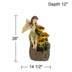 Wholesale 🧨 John Timberland Outdoor Floor Water Fountain with Light LED 26" High Cascading Garden Fairy and Sunflowers for Yard Garden Patio 👍 -Garden Decor Shop unnamed file 5844