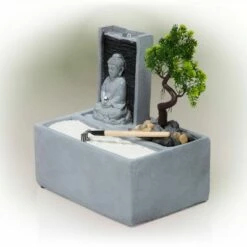 Best deal 🤩 Buddha Bonsai Garden Tabletop Fountain With LED Light - Alpine Corporation ✔️ -Garden Decor Shop unnamed file 5898
