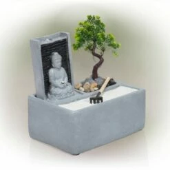 Best deal 🤩 Buddha Bonsai Garden Tabletop Fountain With LED Light - Alpine Corporation ✔️ -Garden Decor Shop unnamed file 5899
