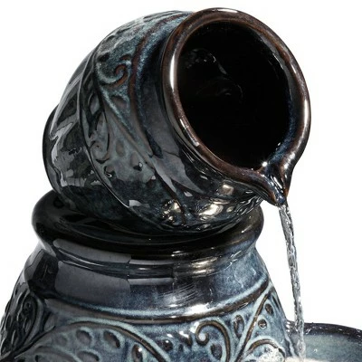 Best deal ❤️ John Timberland Outdoor Floor Water Fountain with Light LED 27" High Four Urn Cascading for Yard Garden Patio Deck Home 🔥 4 Best deal ❤️ John Timberland Outdoor Floor Water Fountain with Light LED 27" High Four Urn Cascading for Yard Garden Patio Deck Home 🔥 - Image 2