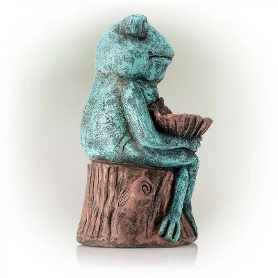 Wholesale π₯° Alpine Corporation 16" Frog Holding a Flower Magnesium Oxide Bird Feeder/Birdbath Statue Green π 6 Wholesale π₯° Alpine Corporation 16" Frog Holding a Flower Magnesium Oxide Bird Feeder/Birdbath Statue Green π - Image 4