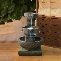 Discount 🔥 Watnature 16.4" Relaxing Garden Fountain with LED Lights Gray 🔥 -Garden Decor Shop unnamed file 5925