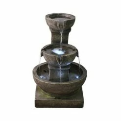 Discount 🔥 Watnature 16.4" Relaxing Garden Fountain with LED Lights Gray 🔥 -Garden Decor Shop unnamed file 5926