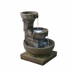 Discount 🔥 Watnature 16.4" Relaxing Garden Fountain with LED Lights Gray 🔥 -Garden Decor Shop unnamed file 5927