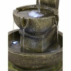 Discount 🔥 Watnature 16.4" Relaxing Garden Fountain with LED Lights Gray 🔥 -Garden Decor Shop unnamed file 5928
