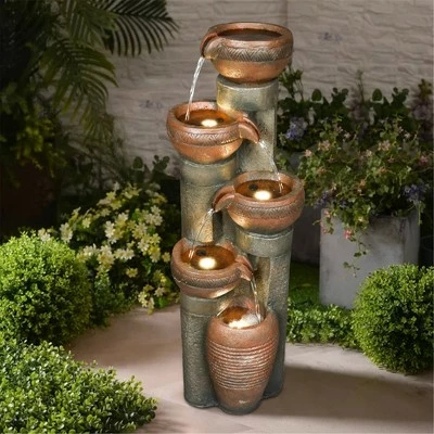 Outlet β Watnature 39.7" 5-Tier Outdoor Garden Water Fountain Gray π₯° 4 Outlet β Watnature 39.7" 5-Tier Outdoor Garden Water Fountain Gray π₯° - Image 2