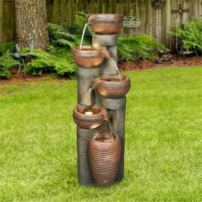 Outlet β Watnature 39.7" 5-Tier Outdoor Garden Water Fountain Gray π₯° 5 Outlet β Watnature 39.7" 5-Tier Outdoor Garden Water Fountain Gray π₯° - Image 3