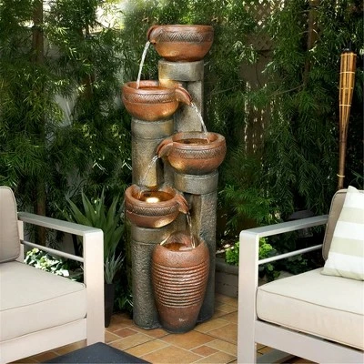 Outlet β Watnature 39.7" 5-Tier Outdoor Garden Water Fountain Gray π₯° 6 Outlet β Watnature 39.7" 5-Tier Outdoor Garden Water Fountain Gray π₯° - Image 4