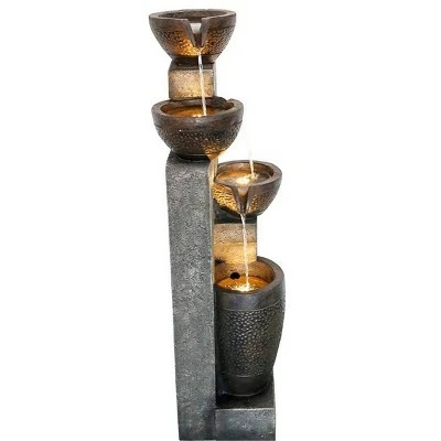 Buy π Watnature 40" 4-Tier Pots Outdoor Garden Water Fountain Gray π 8 Buy π Watnature 40" 4-Tier Pots Outdoor Garden Water Fountain Gray π - Image 6