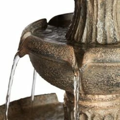 Hot Sale 😀 John Timberland Rustic Outdoor Floor Water Fountain 46" High with Light LED 3-Tiered Resin for Garden Patio Yard Deck Home 😀 -Garden Decor Shop unnamed file 6002