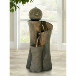 Buy ⭐ John Timberland Modern Sphere Zen Outdoor Floor Water Fountain 39 1/2" with LED Light for Exterior Garden Yard Lawn 🤩 -Garden Decor Shop unnamed file 6020
